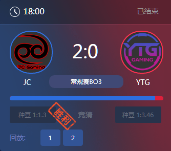 《王者榮耀》2017KPL秋季賽10月12號(hào)JC vs YTG比賽視頻