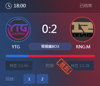 《王者榮耀》2017KPL秋季賽11月4號YTG vs RNG.M比賽視頻