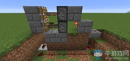 《我的世界》手游版需要鑰匙的紅石門做法