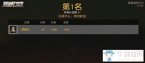 《荒野行動》第一名有什么獎勵