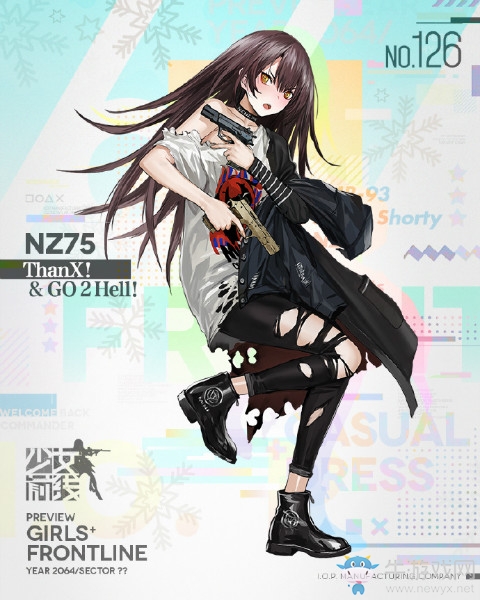《少女前線》NZ75日常裝扮“ThanX & GO 2 Hell”立繪一覽
