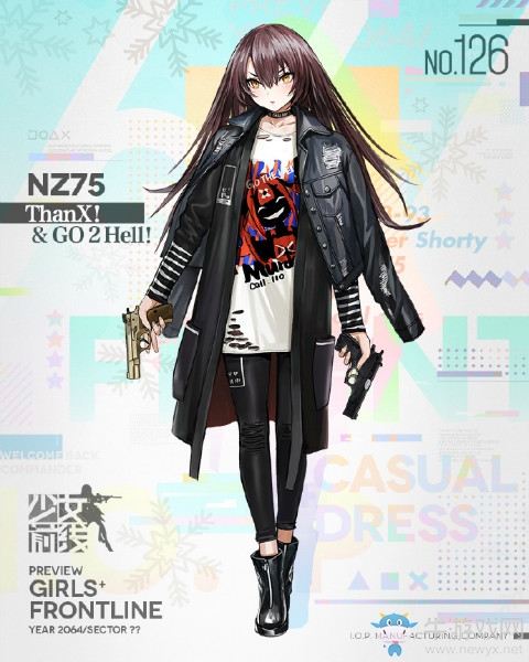 《少女前線》NZ75日常裝扮“ThanX & GO 2 Hell”立繪一覽