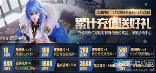《王者榮耀》累計(jì)充值送好禮
