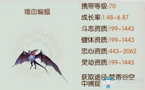 《誅仙手游》寵物嗜血蝙蝠介紹
