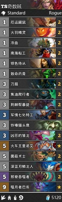 《爐石傳說》T2奇數(shù)賊卡組推薦