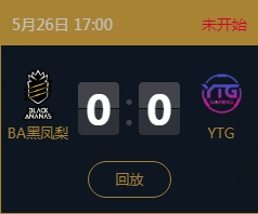 《王者榮耀》2018KPL春季賽5月26日BA黑鳳梨 vs YTG比賽視頻