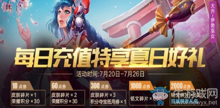 《王者榮耀》每日充值活動(dòng) 特享夏日好禮