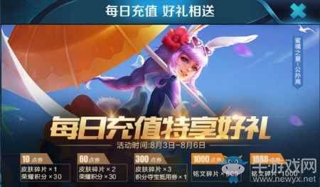 《王者榮耀》每日充值特享好禮活動(dòng)