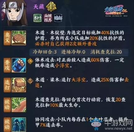 《火影忍者OL》手游天藏【暗部】技能介紹