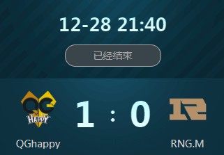 《王者榮耀》2018冬季冠軍杯12月28日QGhappy vs RNG.M視頻