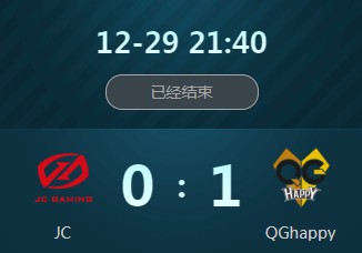 《王者榮耀》2018冬季冠軍杯12月29日J(rèn)C vs QGhappy視頻