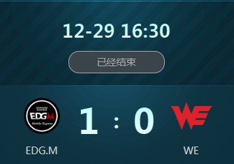 《王者榮耀》2018冬季冠軍杯12月29日EDG.M vs WE視頻