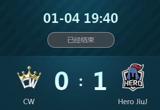《王者榮耀》2018冬季冠軍杯1月4日小組賽CW vs Hero視頻