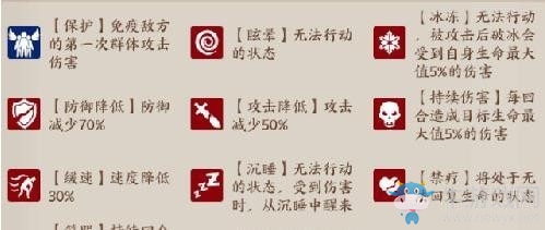 《云夢四時歌》增益減益效果一覽