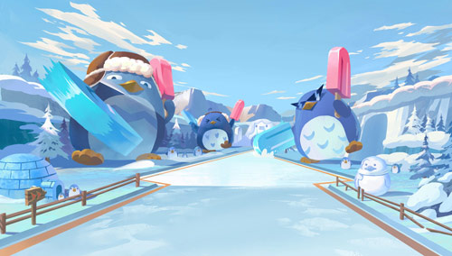 《qq飛車》手游冰雪企鵝島跑法攻略
