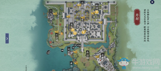 《天涯明月刀手游》盛景錄開封篇位置大全