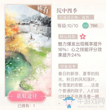《閃耀暖暖》院中四季印象圖鑒