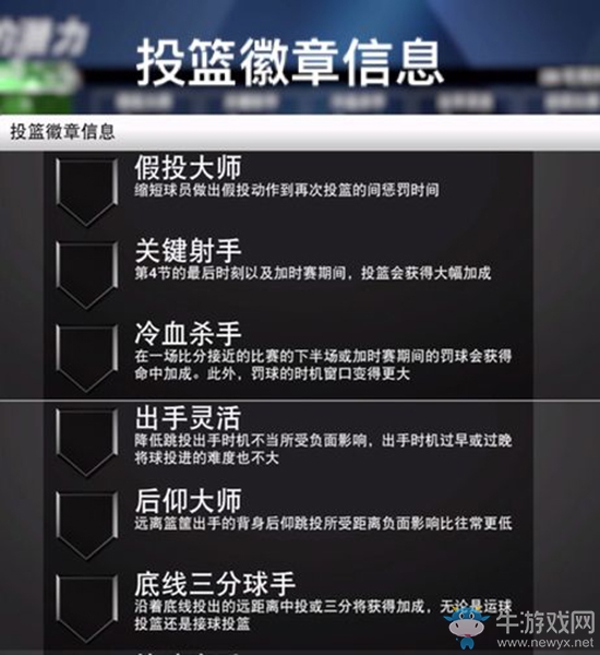 《NBA 2K20》投籃徽章信息一覽