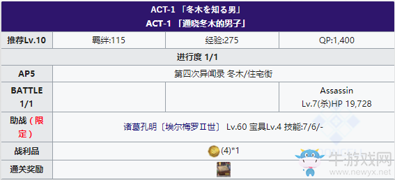《Fgo》國服FateZero聯(lián)動復(fù)刻ACT-1攻略