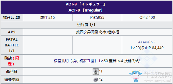 《Fgo》國服FateZero聯(lián)動復刻ACT-8攻略
