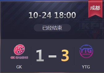 《王者榮耀》2019KPL秋季賽10月24日GK vs YTG比賽視頻