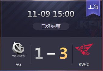 《王者榮耀》2019KPL秋季賽11月9日VG vs RW比賽視頻