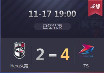 《王者榮耀》2019KPL秋季季后賽11月17日Hero vs TS比賽視頻