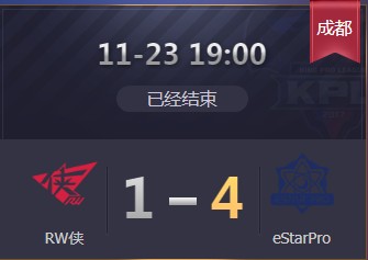《王者榮耀》2019KPL秋季季后賽11月23日RW vs eStar比賽視頻