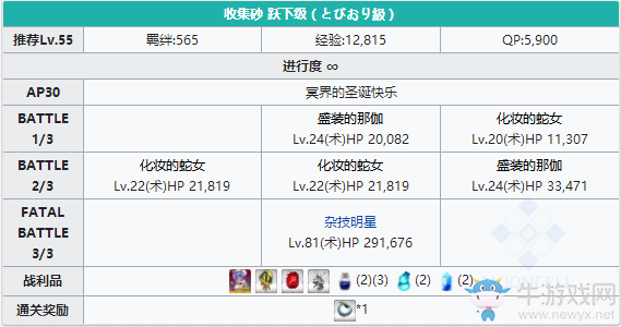 《FGO》圣誕三期躍下級(jí)配置