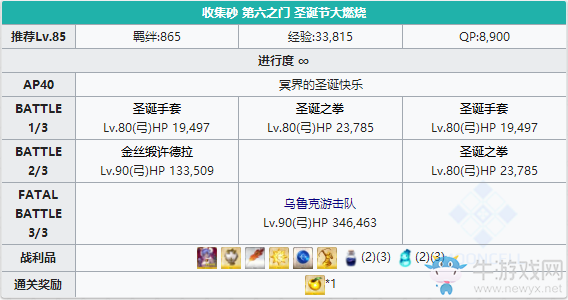 《FGO》圣誕三期第六之門(mén)配置