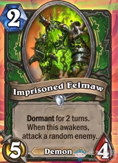 《爐石傳說》外域的灰燼獵人新卡被禁錮的魔喉介紹