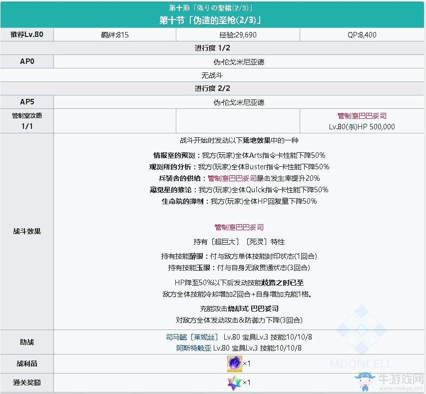 《fgo》淑女萊妮絲事件簿主線關(guān)卡第十節(jié)攻略