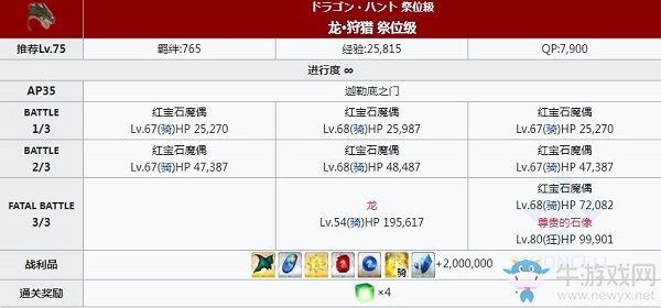《FGO》狩獵本第五彈第六天關(guān)卡信息