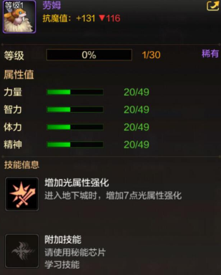 《DNF手游》寵物勞姆角色介紹