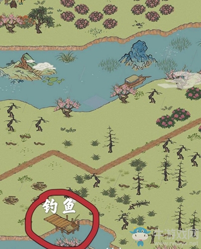 《江南百景圖》桃花村釣魚位置