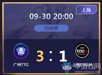 《王者榮耀》2020KPL秋季賽9月30日廣州TTG vs EDG.M比賽視頻
