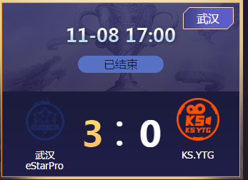 《王者榮耀》2020KPL秋季賽11月8日武漢eStar vs KS.YTG比賽視頻