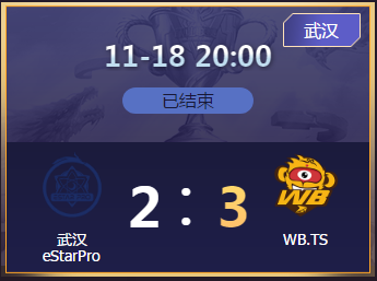 《王者榮耀》2020KPL秋季賽11月18日武漢eStar vs WB.TS比賽視頻