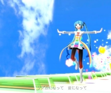 《初音未來：歌姬計(jì)劃F2》新截圖 彩虹裝米庫醬更養(yǎng)眼