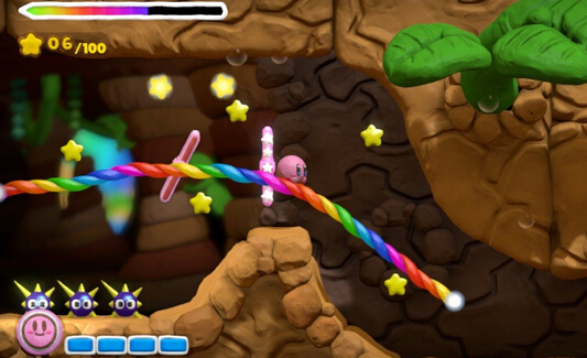 《觸摸卡比：彩虹軌道》多張新圖展示游戲關卡