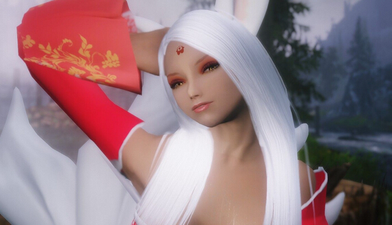 《上古卷軸5：天際》MOD截圖：上古的妖孽九尾雪狐