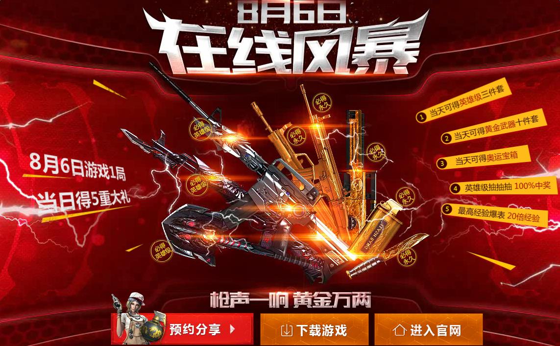 《cf》黃鉆8月6日在線風(fēng)暴活動(dòng)