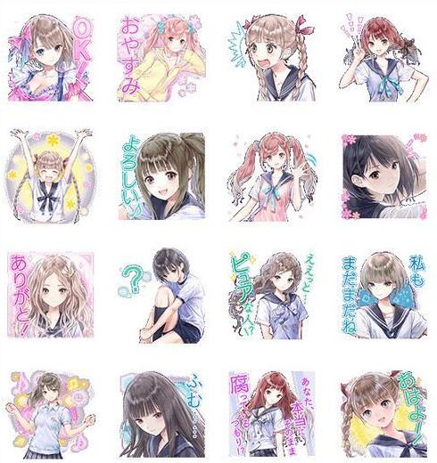 《藍(lán)色反射：幻舞少女之劍》15位美萌少女Line圖章正式發(fā)布