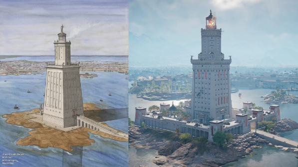 《刺客信條：起源》現實VS游戲視頻對比