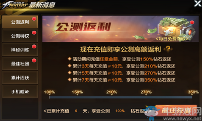 《拳皇世界》公測返利High到爆活動介紹