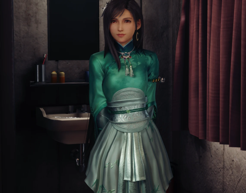 《最終幻想7：重制版》蒂法cos仙劍月清疏MOD