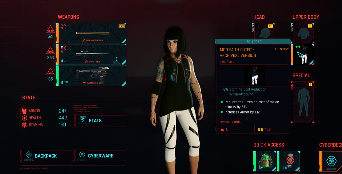 《賽博朋克2077》鏡之邊緣信仰服裝MOD