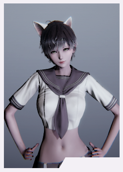 《AI少女》狐耳銀色短發水手服少女MOD
