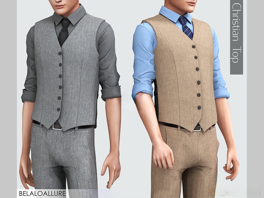 《模擬人生4》男士帥氣背心襯衫MOD