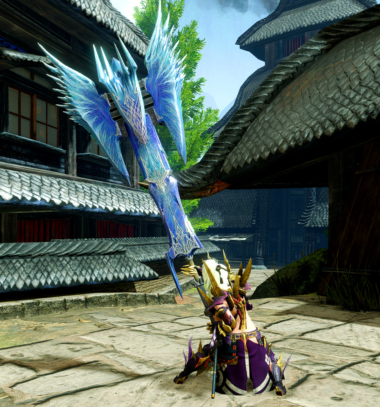 《怪物獵人：崛起》世界冰咒龍盾斧MOD